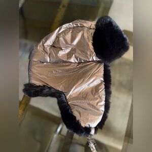 Bronze and Black Fur-Trapper Hat